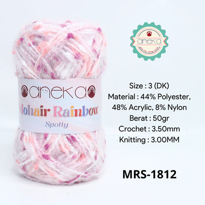 KATALOG - Benang Rajut Mohair Rainbow Spotty Yarn / Bintik  Warna