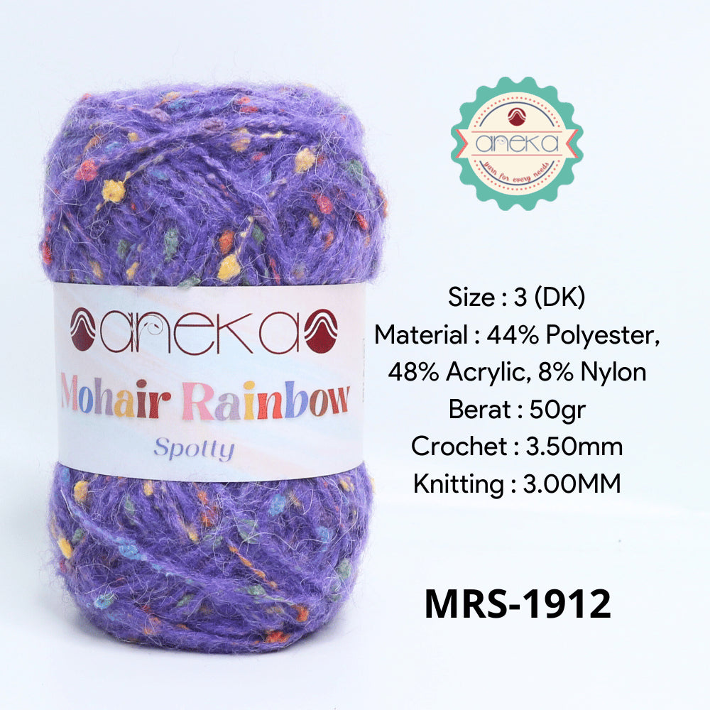 KATALOG - Benang Rajut Mohair Rainbow Spotty Yarn / Bintik  Warna