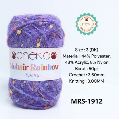 KATALOG - Benang Rajut Mohair Rainbow Spotty Yarn / Bintik  Warna