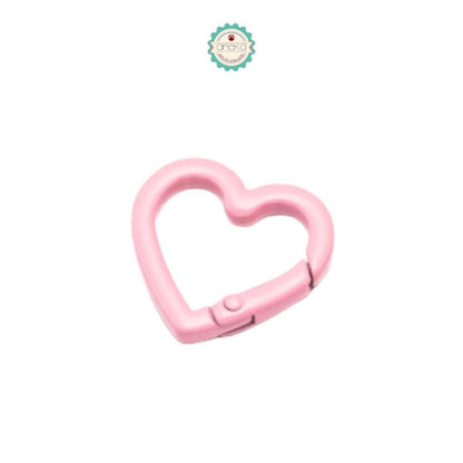 ANEKA - [5 PCS] Kait Bentuk Hati / Metal Keychain Bag Clips Hook / Buckles Connector Heart Shape Ring Carabiner