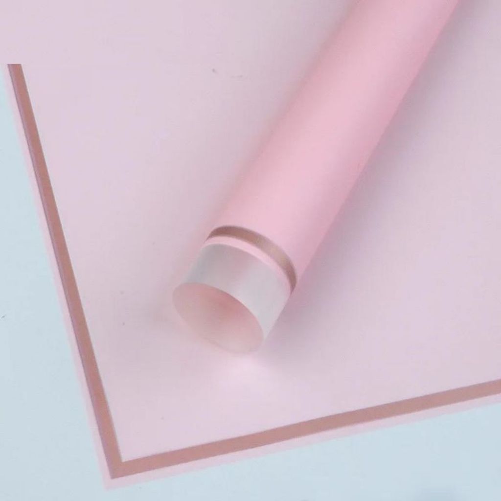 ANEKA - [ LEMBARAN ] Kertas Cellophane Buket Bunga [Trans Gold Frame] Flower Wrapping Paper Celophane