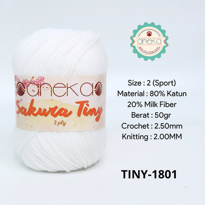 KATALOG - Benang Rajut Sakura Tiny 3 Ply / Milk Cotton / Katun Susu