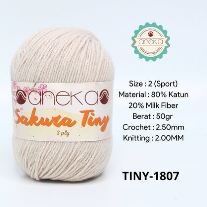 KATALOG - Benang Rajut Sakura Tiny 3 Ply / Milk Cotton / Katun Susu