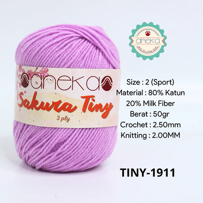 KATALOG - Benang Rajut Sakura Tiny 3 Ply / Milk Cotton / Katun Susu