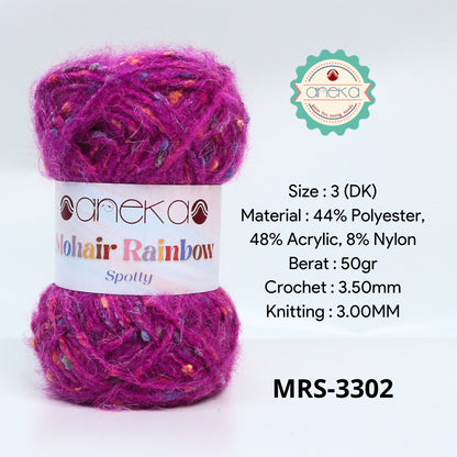 KATALOG - Benang Rajut Mohair Rainbow Spotty Yarn / Bintik  Warna