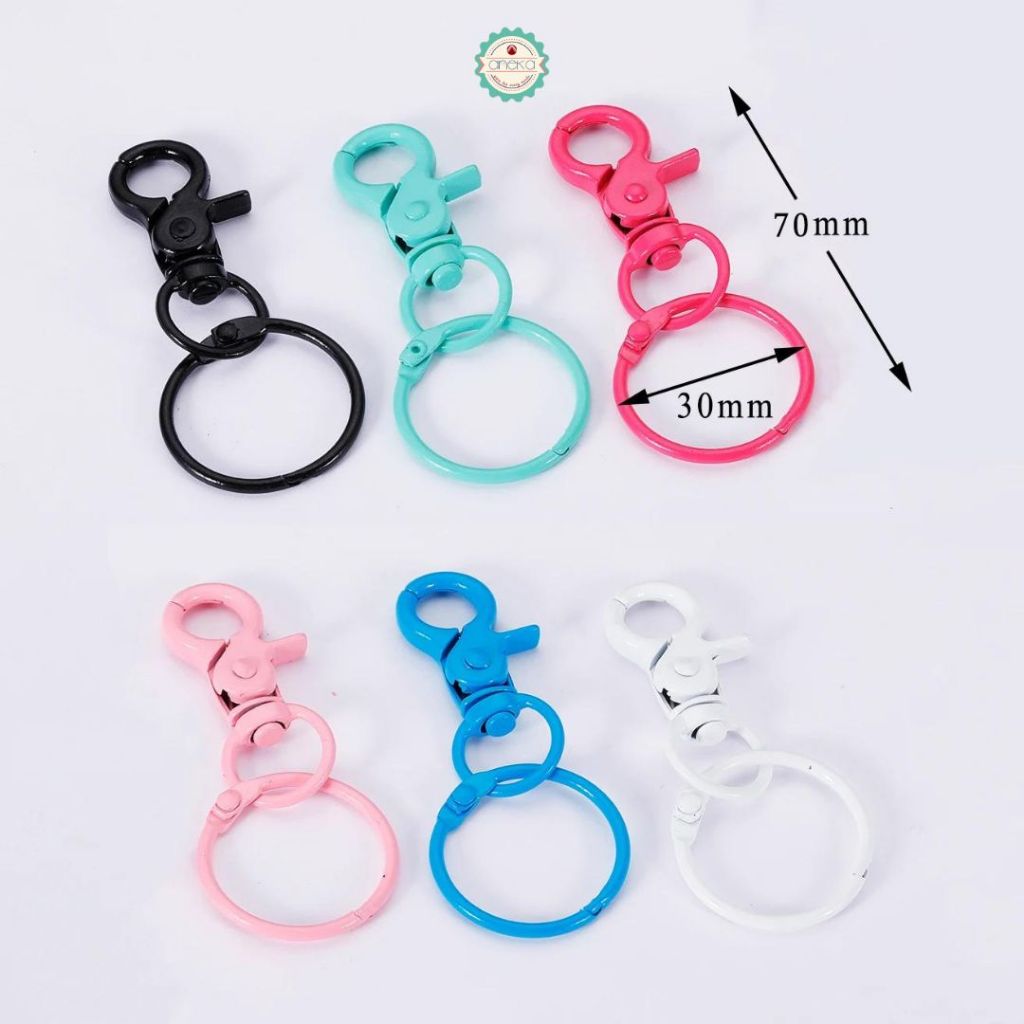 ANEKA - [5 PCS] Gantungan Kunci Warna Kait Lobster Premium Quality / Metal Snap Hook Trigger Clasps Clips