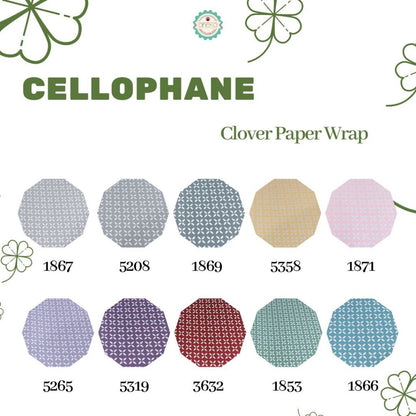 ANEKA - [ LEMBARAN ] Kertas Cellophane Buket Bunga [ CLOVER ] Flower Wrapping Paper Celophane