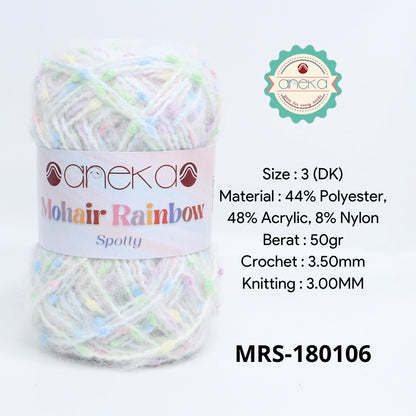 KATALOG - Benang Rajut Mohair Rainbow Spotty Yarn / Bintik  Warna