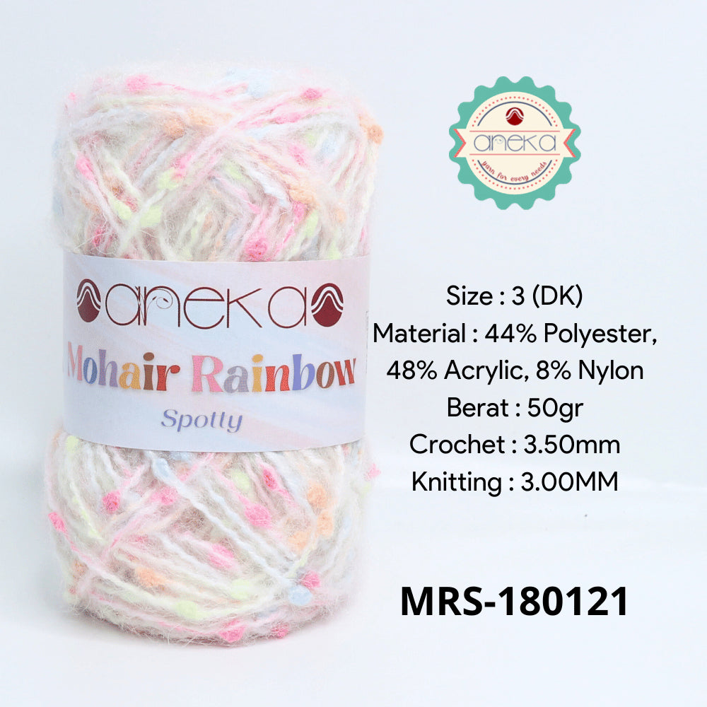 KATALOG - Benang Rajut Mohair Rainbow Spotty Yarn / Bintik  Warna