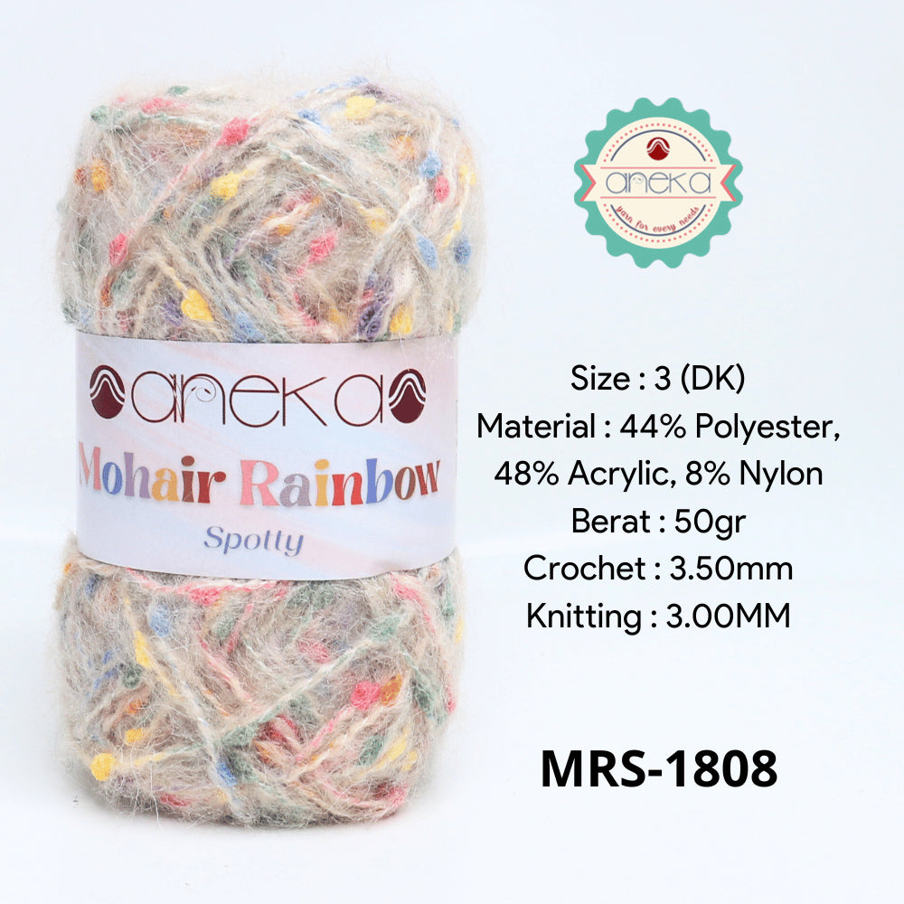 KATALOG - Benang Rajut Mohair Rainbow Spotty Yarn / Bintik  Warna