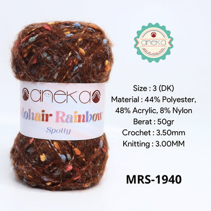 KATALOG - Benang Rajut Mohair Rainbow Spotty Yarn / Bintik  Warna