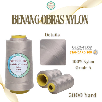 KATALOG - Benang Jahit Obras Nylon 100 gram / 1 Ons / Grade A / 5000 Yard