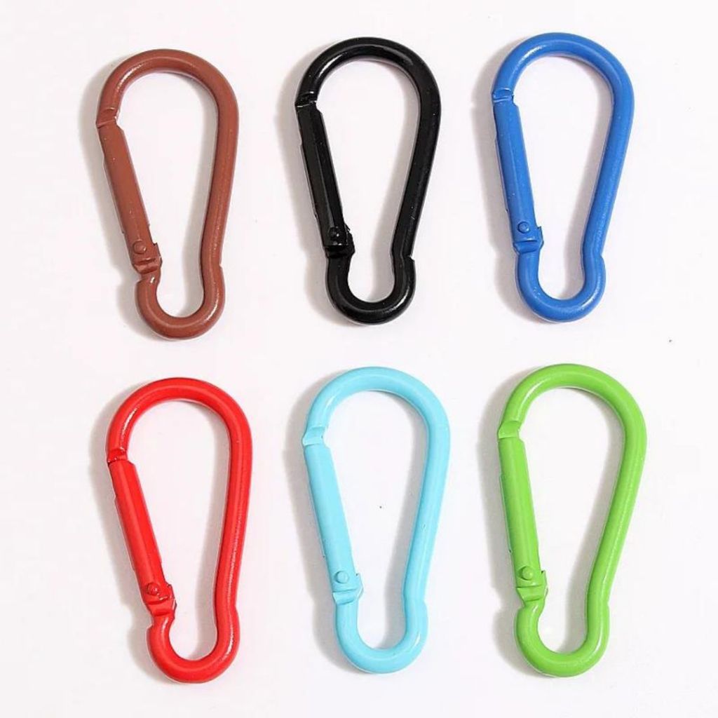 ANEKA - [5 PCS] Gantungan Kait Kunci Carabiner Warna Macaron / Color Carabiner Climbing Hook Keychain Ring Metal