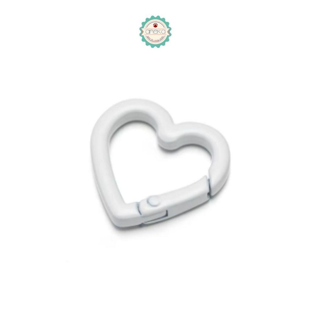 ANEKA - [5 PCS] Kait Bentuk Hati / Metal Keychain Bag Clips Hook / Buckles Connector Heart Shape Ring Carabiner