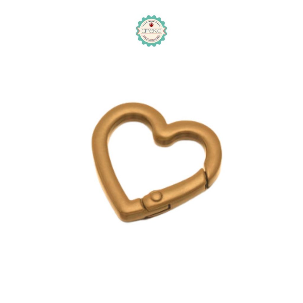 ANEKA - [5 PCS] Kait Bentuk Hati / Metal Keychain Bag Clips Hook / Buckles Connector Heart Shape Ring Carabiner