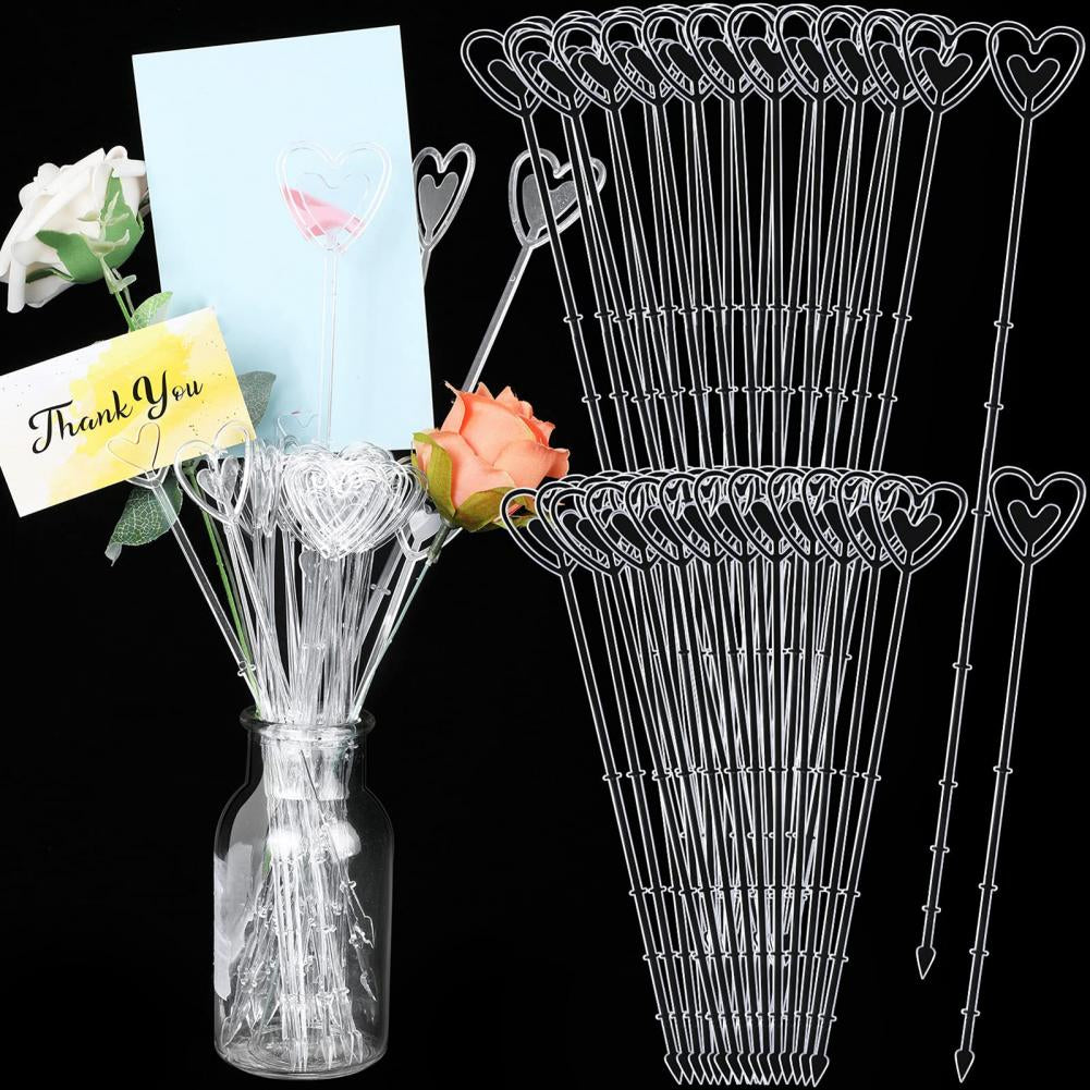 AnekaBenang - [2PCS] Stik Kartu Ucapan Love / Card Holder Bunga Bouquet Florist