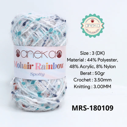 KATALOG - Benang Rajut Mohair Rainbow Spotty Yarn / Bintik  Warna