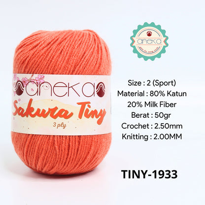 KATALOG - Benang Rajut Sakura Tiny 3 Ply / Milk Cotton / Katun Susu