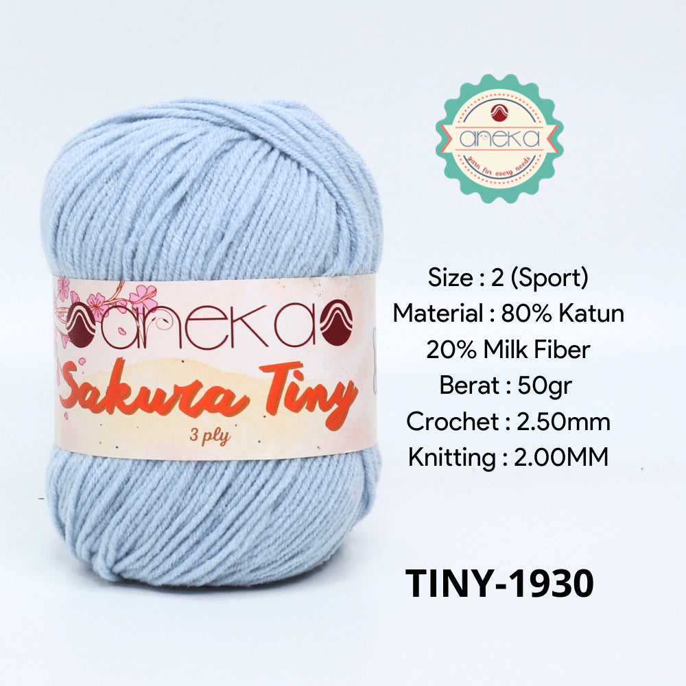 KATALOG - Benang Rajut Sakura Tiny 3 Ply / Milk Cotton / Katun Susu