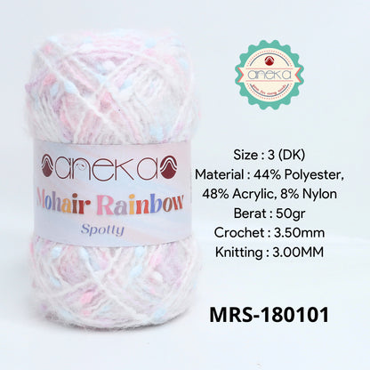 KATALOG - Benang Rajut Mohair Rainbow Spotty Yarn / Bintik  Warna