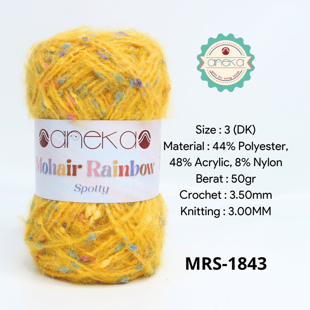 KATALOG - Benang Rajut Mohair Rainbow Spotty Yarn / Bintik  Warna