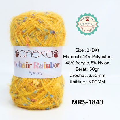 KATALOG - Benang Rajut Mohair Rainbow Spotty Yarn / Bintik  Warna