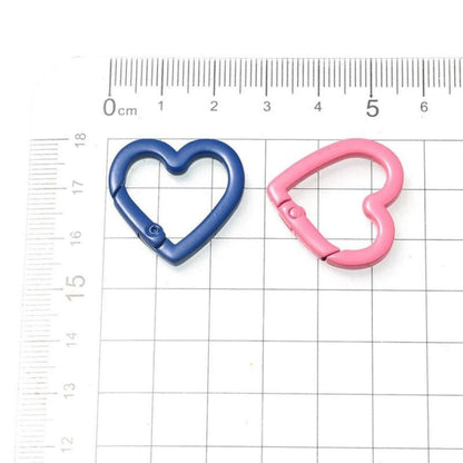 ANEKA - [5 PCS] Kait Bentuk Hati / Metal Keychain Bag Clips Hook / Buckles Connector Heart Shape Ring Carabiner