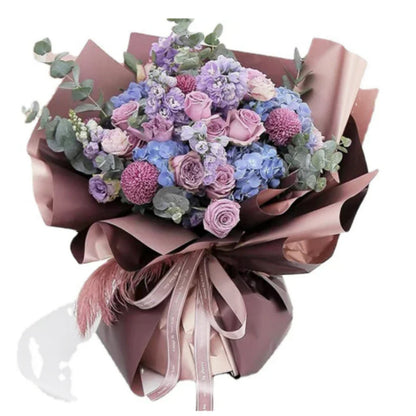 AnekaBenang - [ PACK ] Flower Bouquet Cellophane Paper [ Color &amp; Rosegold ] Flower Wrapping Paper Celophane