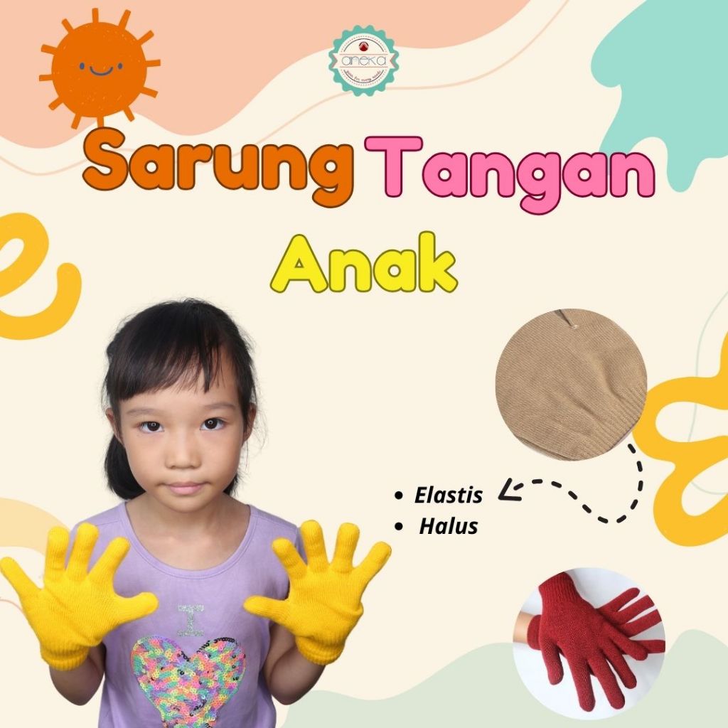 KATALOG - Sarung Tangan Anak Polos Bahan Rajut / Knit Gloves