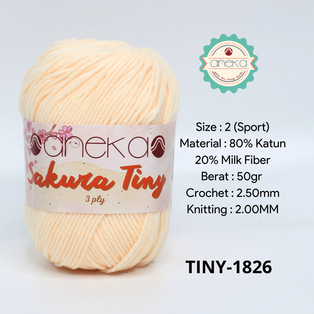 KATALOG - Benang Rajut Sakura Tiny 3 Ply / Milk Cotton / Katun Susu