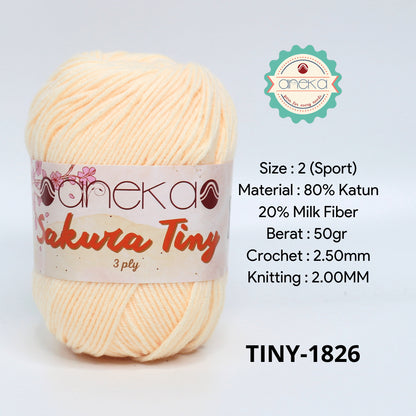 KATALOG - Benang Rajut Sakura Tiny 3 Ply / Milk Cotton / Katun Susu