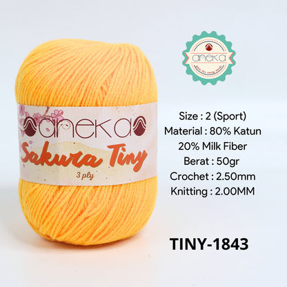 KATALOG - Benang Rajut Sakura Tiny 3 Ply / Milk Cotton / Katun Susu