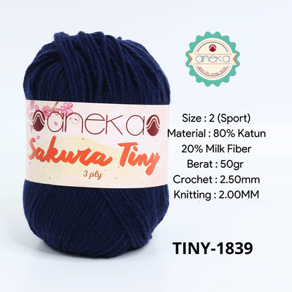 KATALOG - Benang Rajut Sakura Tiny 3 Ply / Milk Cotton / Katun Susu