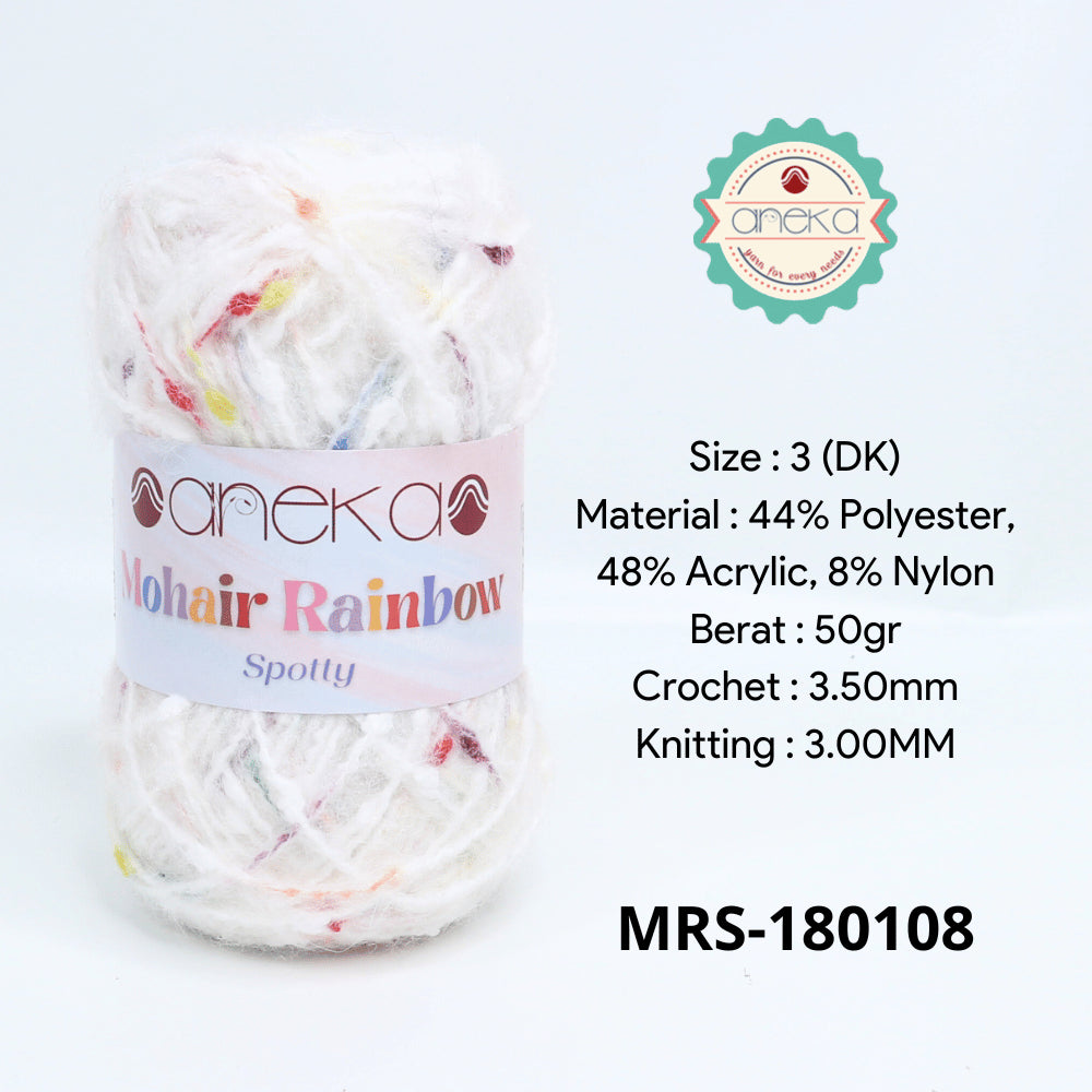 KATALOG - Benang Rajut Mohair Rainbow Spotty Yarn / Bintik  Warna