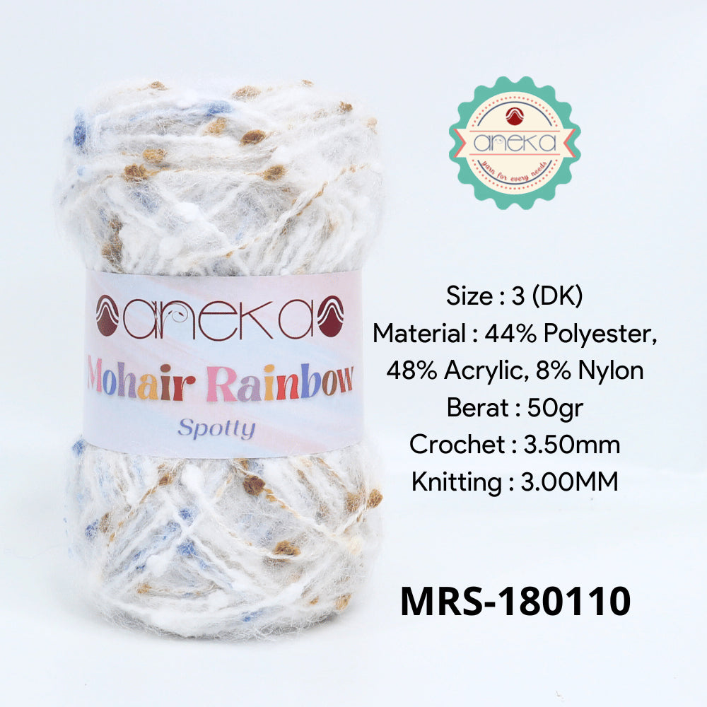KATALOG - Benang Rajut Mohair Rainbow Spotty Yarn / Bintik  Warna