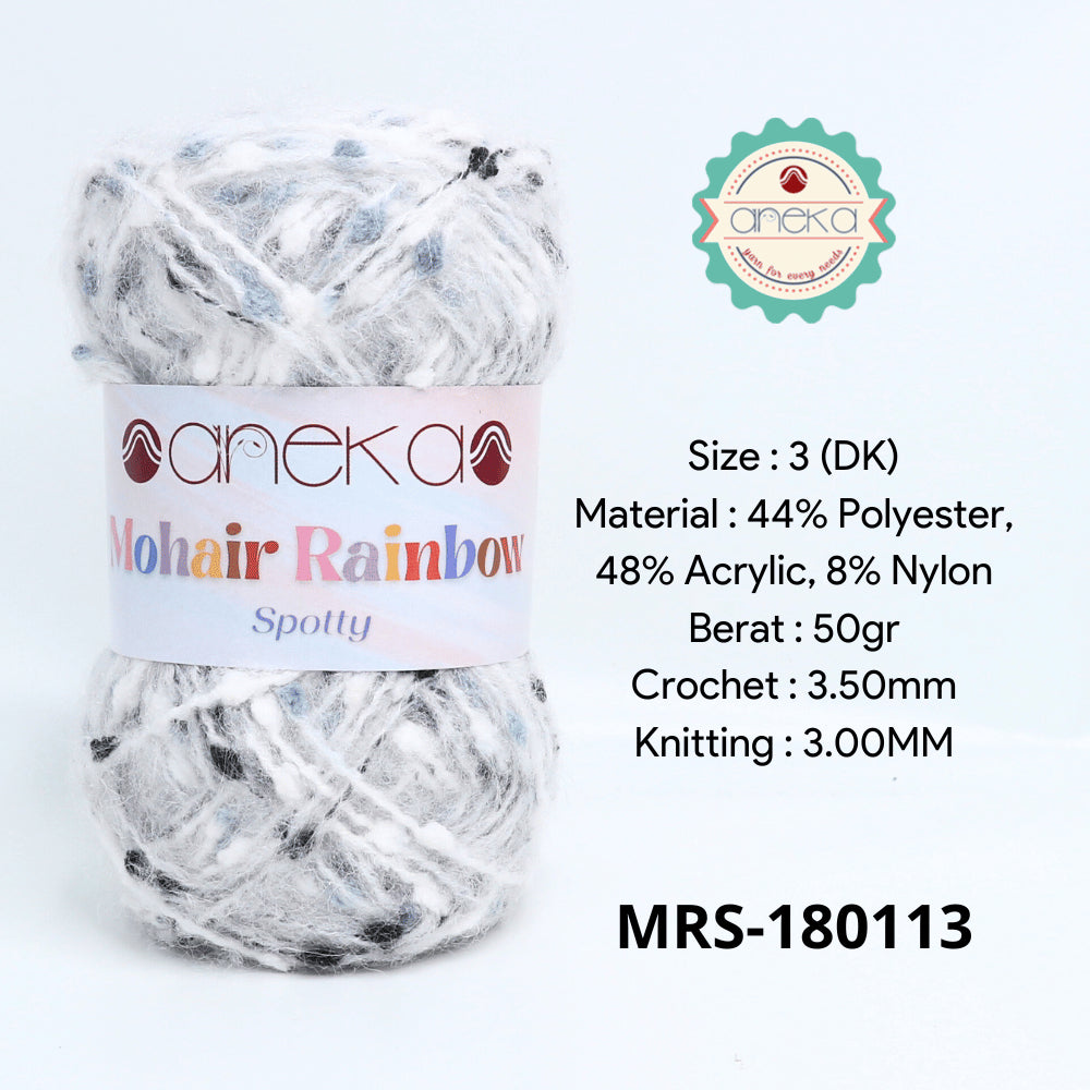 KATALOG - Benang Rajut Mohair Rainbow Spotty Yarn / Bintik  Warna