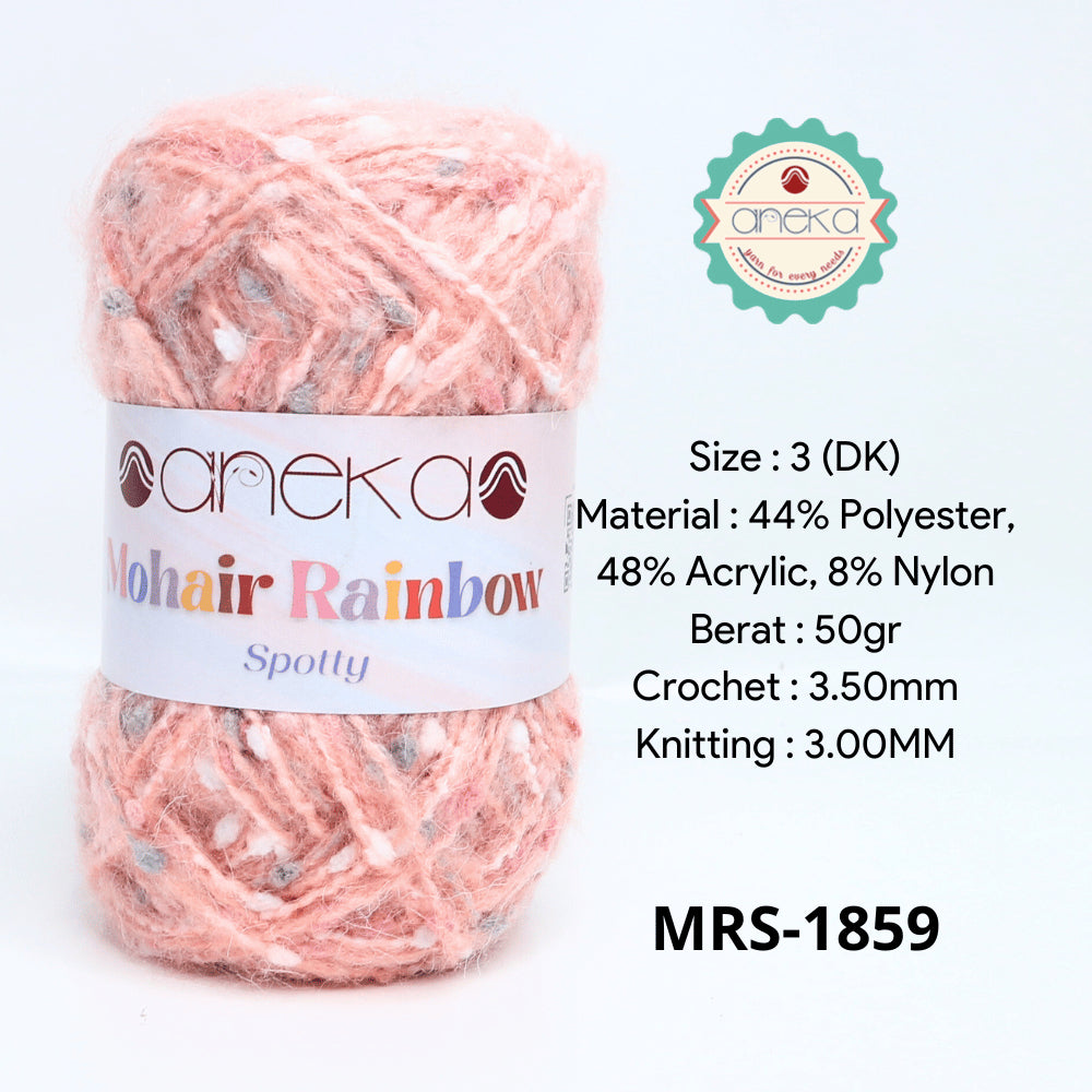 KATALOG - Benang Rajut Mohair Rainbow Spotty Yarn / Bintik  Warna