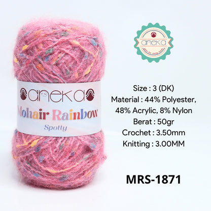 KATALOG - Benang Rajut Mohair Rainbow Spotty Yarn / Bintik  Warna