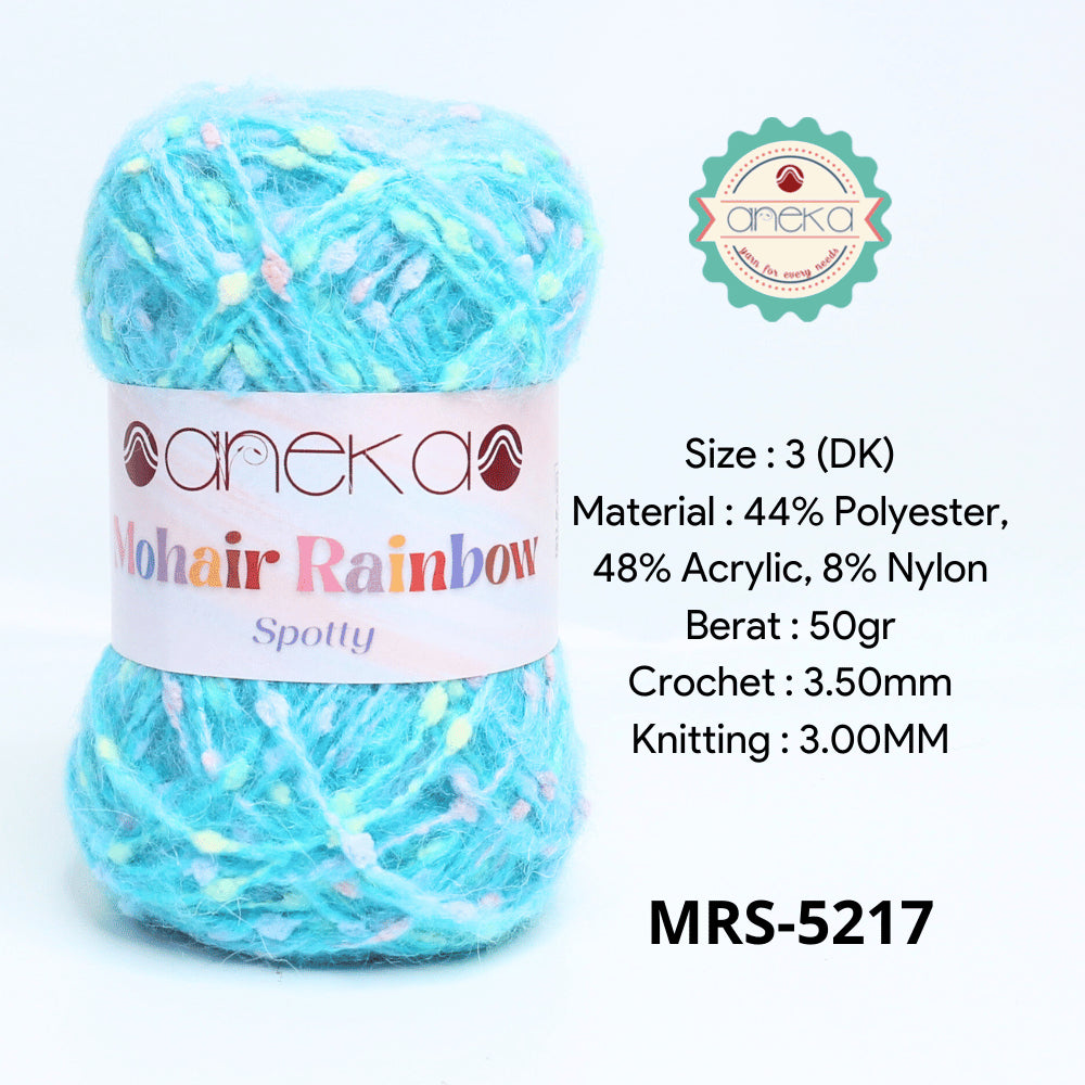 KATALOG - Benang Rajut Mohair Rainbow Spotty Yarn / Bintik  Warna