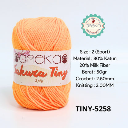 KATALOG - Benang Rajut Sakura Tiny 3 Ply / Milk Cotton / Katun Susu