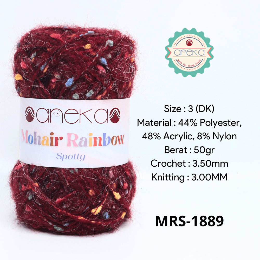 KATALOG - Benang Rajut Mohair Rainbow Spotty Yarn / Bintik  Warna