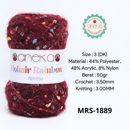 KATALOG - Benang Rajut Mohair Rainbow Spotty Yarn / Bintik  Warna