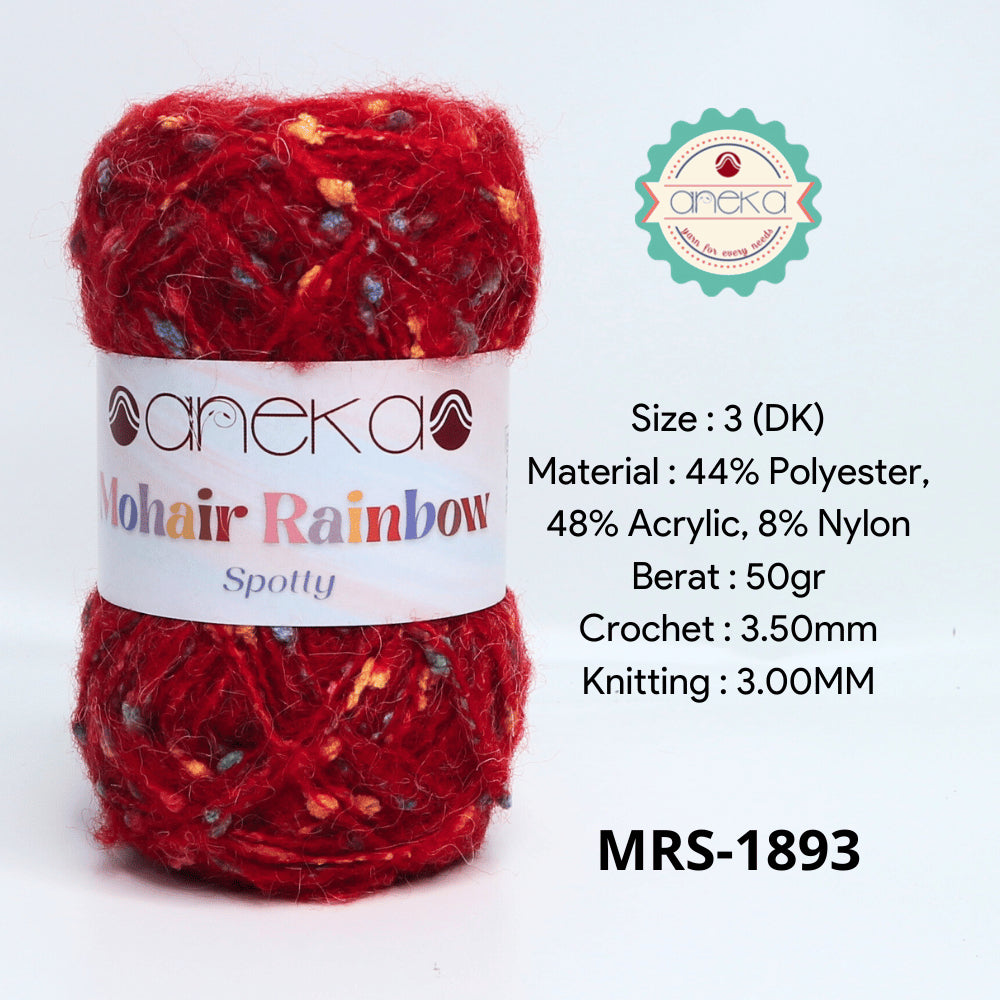 KATALOG - Benang Rajut Mohair Rainbow Spotty Yarn / Bintik  Warna