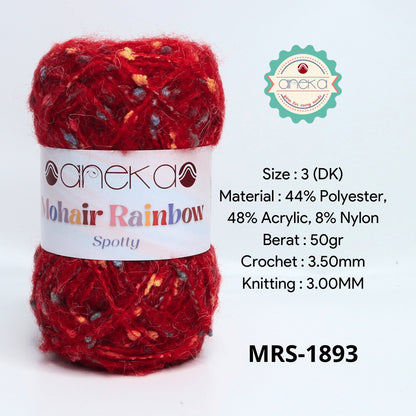 KATALOG - Benang Rajut Mohair Rainbow Spotty Yarn / Bintik  Warna