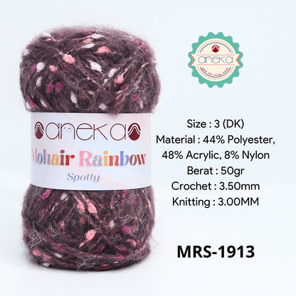 KATALOG - Benang Rajut Mohair Rainbow Spotty Yarn / Bintik  Warna