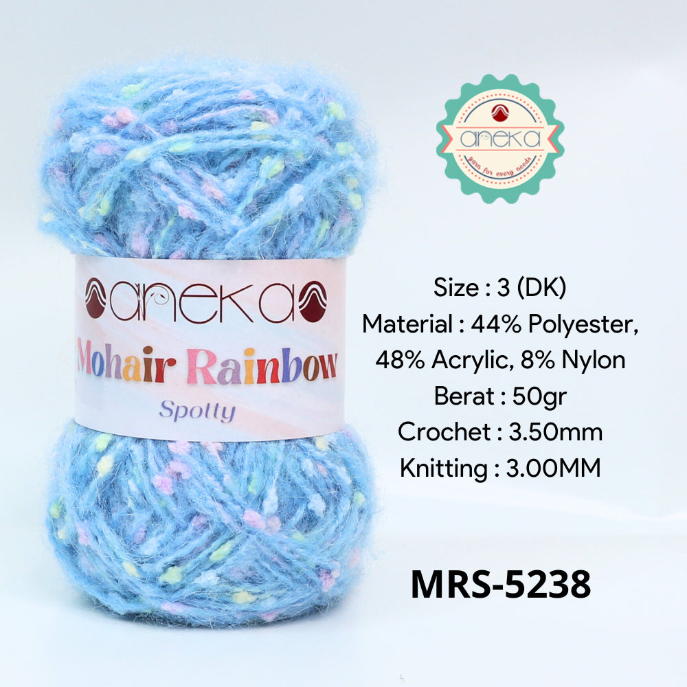 KATALOG - Benang Rajut Mohair Rainbow Spotty Yarn / Bintik  Warna