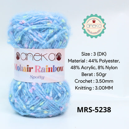 KATALOG - Benang Rajut Mohair Rainbow Spotty Yarn / Bintik  Warna