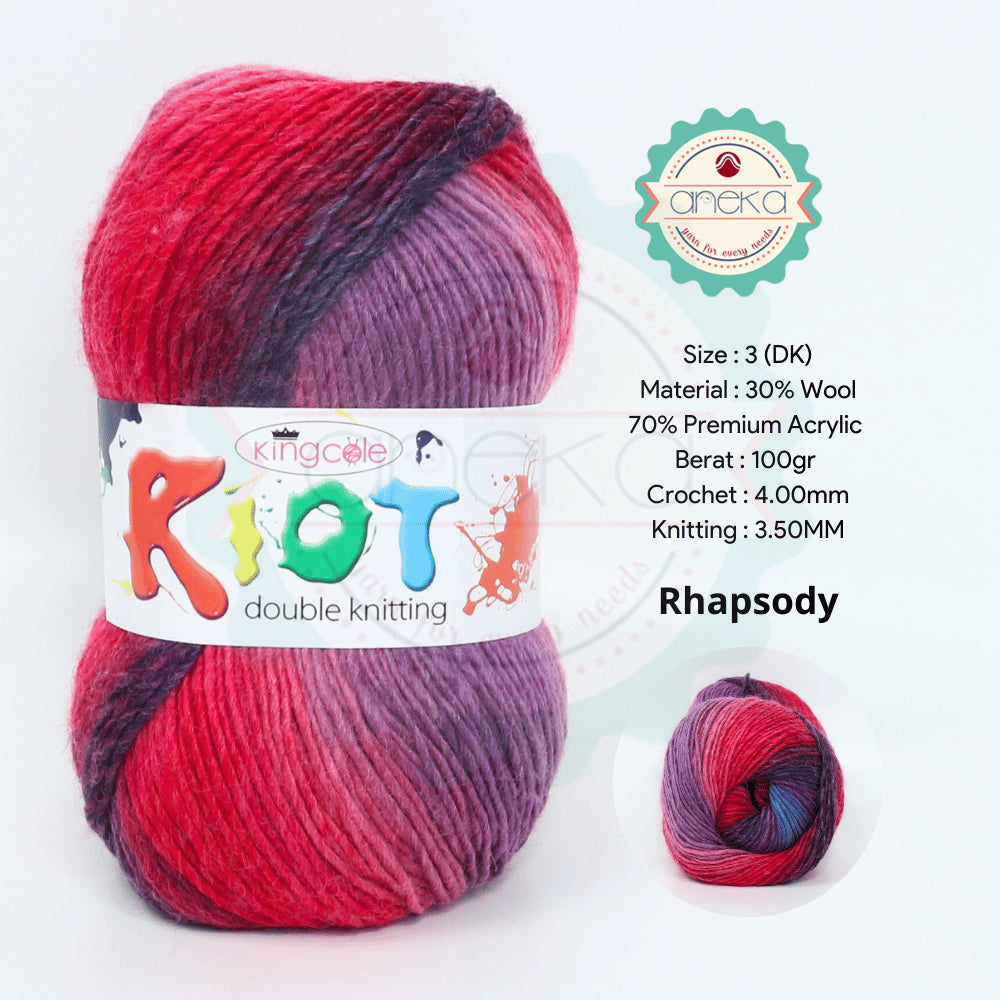 KATALOG - Benang Rajut Import King Cole Riot DK / Wool / Premium Akrilik