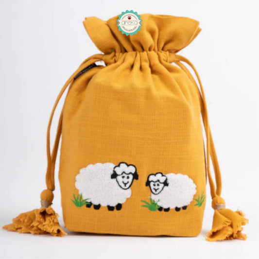 Lantern Moon - Meadow Drawstring Bag / Drawstring Bag / Knitted Bag