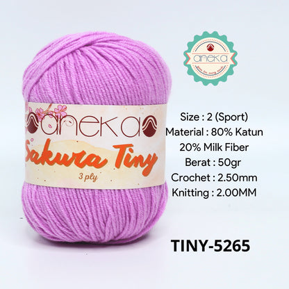 KATALOG - Benang Rajut Sakura Tiny 3 Ply / Milk Cotton / Katun Susu